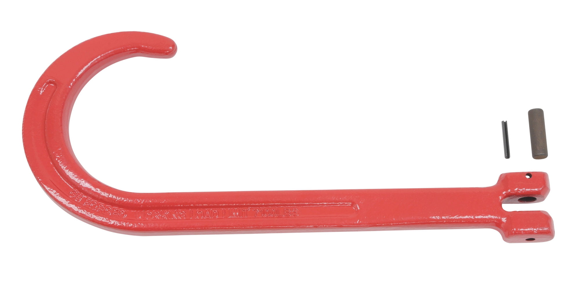 15" Inch J Hook Heavy Duty Grade G80 Tow Axle Strap Wrecker Roll back Clevis Load Limit 7100#