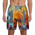 thumbnail image 3 of Uemuo Refreshing Fruit Infused Drinks Pattern Mens Swim Trunks Quick Dry Board Shorts with Mesh Lining, Stretch Beach Shorts Quick Dry No-Chafing Board Shorts-Medium, 3 of 9