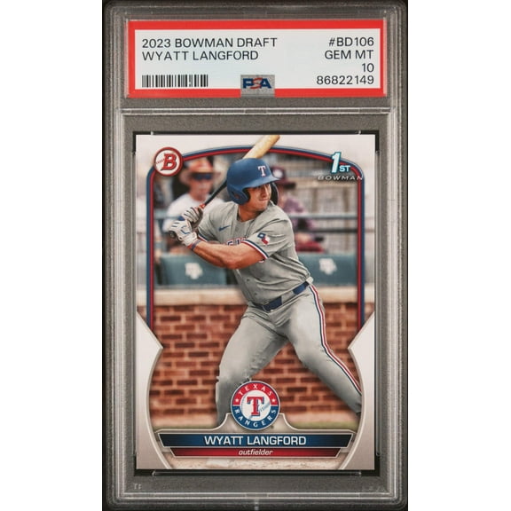 Graded 2023 Topps Bowman Draft Wyatt Langford #BD106 Rookie RC Baseball Card PSA 10 Gem Mint
