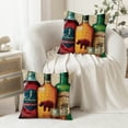 thumbnail image 3 of RKSupls Throw Pillow Covers, Whiskey Bourbon Bottles Tin Pillow Case Decoration, Linen Cushion Covers for Couch Sofa Bedroom Living Room Holiday Home Decor,18x18in, 3 of 6