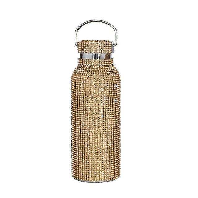 500ml Diamond Water Bottle - Dazzling Bling Rhinestone Stainless Steel Insulated Thermal Bottle for Women