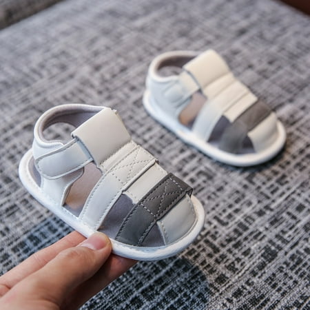 

Tepsmf Toddler Shoes Fashion Girls Baby Boys Flat With Cute Beach Summer Sandals Toddler Soft Shoes Stride Rite White 11