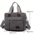 thumbnail image 1 of DEBGFS Sac à Main pour Hommes Mallette en Toile Sac Messager Classique Multiples Poches, Gris, 1 of 10