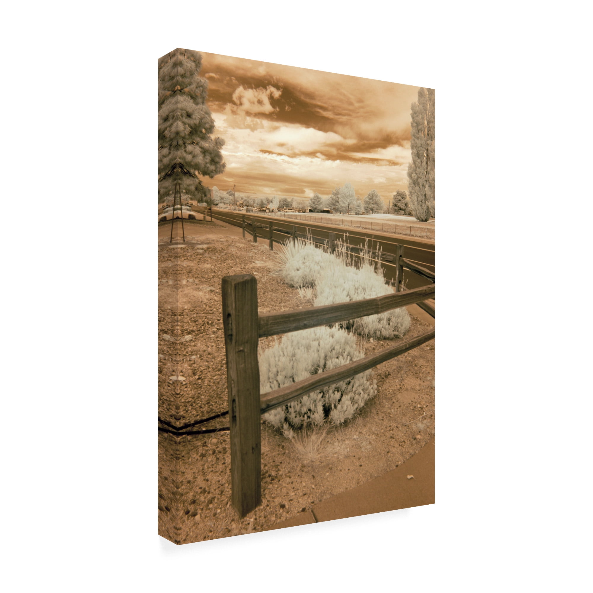Trademark Fine Art 'Fence And Road Albuquerque New Mexico' Canvas Art by Monte Nagler