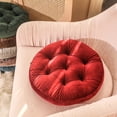 thumbnail image 1 of Funda de almohada estilo cojín redondo diámetro 42 cm café Pegasuss terciopelo súper suave cojín grueso cojín de silla flocado viento cojín redondo, 1 of 6