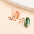 thumbnail image 7 of HemaKayy Cufflinks for Men, Classic Wedding Business Shirt Cuff Links Personalized Gifts Father Grandfather Dad Husband Boyfriend Tie Clip, Round - Rose Gold - Unique Marble Texture, 7 of 7