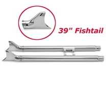 39" Fishtail Mufflers Exhaust Pipes for Harley Softail Deluxe Heritage 2007-2017 2015 2016 FLSTF FLSTC