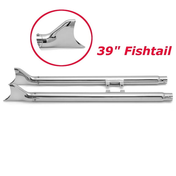 39" Fishtail Mufflers Exhaust Pipes for Harley Softail Deluxe Heritage 2007-2017 2015 2016 FLSTF FLSTC