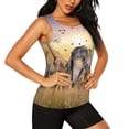 thumbnail image 2 of Xecao Vintage Wildlife Protection print women's scoop neck, loose-fit workout tank tops for the gym., 2 of 9
