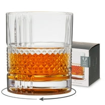 Viski Revolve Spinning Rocks Glass, Whiskey Drinking Glass, 10 oz, Set of 1