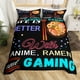thumbnail image 1 of Juego de cama Queen, funda nórdica Ramen japonés para niños tema de la comida edredón, 1 of 6
