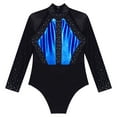 thumbnail image 3 of iixpin Gymnastics Leotards for Girls Sparkly Dance Unitards Biketards with Shorts Activewear Set 6-16Years Blue&Black 10, 3 of 7