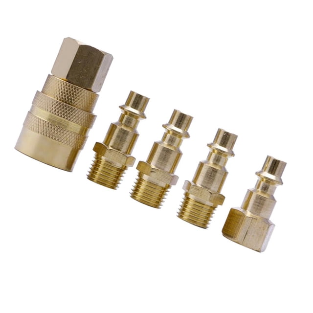 de Acopladores de Latón de 5 Piezas, Conector de de Aire, Enchufe de Herramientas NPT de 1/4 kusrkot Conector de manguera de aire
