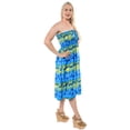 thumbnail image 4 of HAPPY BAY Women's Beach Summer Ruffle Tube Top Midi Evening Dress Strapless Dresses for Women L-XL Aqua, Palm Tree, 4 of 5
