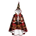 thumbnail image 3 of Feancey Christmas Santa Claus Hooded Cloak for Women Christmas Pattern Cloak Red Robe Costume Cape Xmas Party Cosplay Multicolor Free Size, 3 of 4