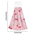 thumbnail image 6 of Yayeee Kitchen Hanging Hand Towels Set of 2 with Loop Bathroom Absorbent Tie Towel, Pink Cute Cherry Pattern, 6 of 7