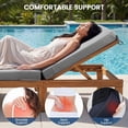 thumbnail image 3 of Patiobula 2-Pack Outdoor Chaise Lounge Cushion with Ties, 72 in. x 22 in. x 3 in. Sunproof Waterproof Patio Recliner Replacement Cushions for Outdoor Furniture, Gray, 3 of 10