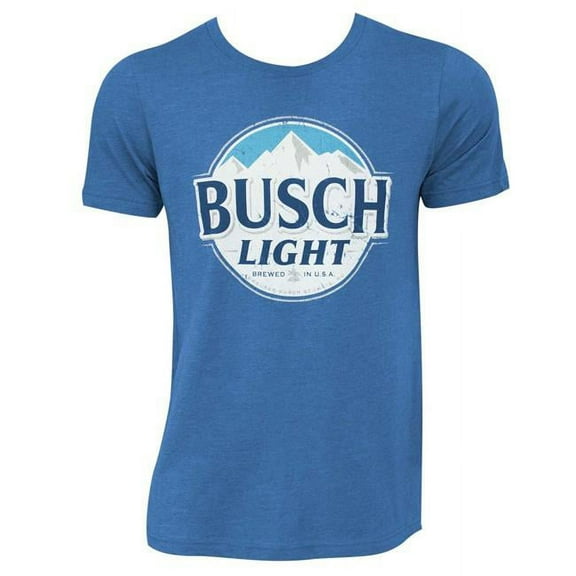 BUSCH  Light Mens Heather Round Logo T-Shirt, Blue - 2XL