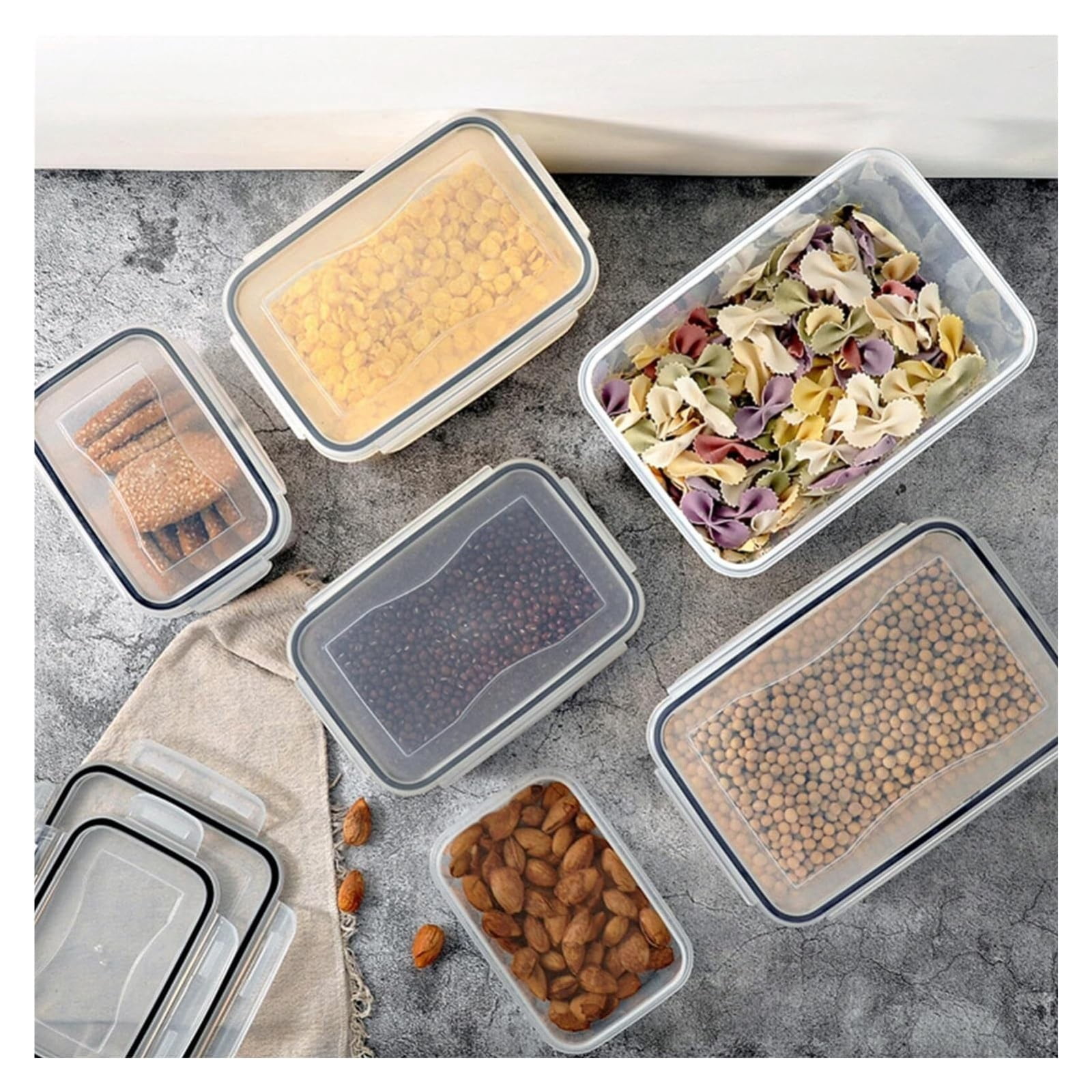 MOPOOR Airtight Food Storage Containers with Lids,Plastic Cereal Storage Containers, Kitchen & Pantry Organizers and Storage for Sugar, Flour, Baking Supplies