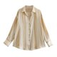 thumbnail image 1 of Camisa de gran tamaño a rayas for mujer, blusa de satén, camisas de manga larga con botones for camisas y blusas con cuello, 1 of 7