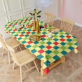 thumbnail image 3 of Multi Color Checkerboard Checkered Pattern Rectangle Tablecloth 60"x102",Waterproof Polyester Rectangle Table Cloth, Wipeable Spillproof Polyester Tablecloth for Dining, Camping, Indoor and Outdoor, 3 of 6