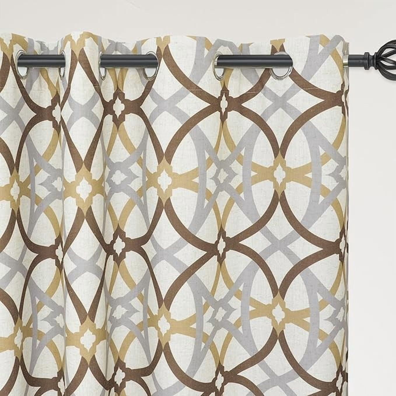 DriftAway Linen 100% Blackout Curtains for Bedroom Linen Look Room Darkening Curtain Draperies Thermal Insulated Grommet Textured 52 Inch by 84 Inch 2 Layers 2 Panels Alexander Brown