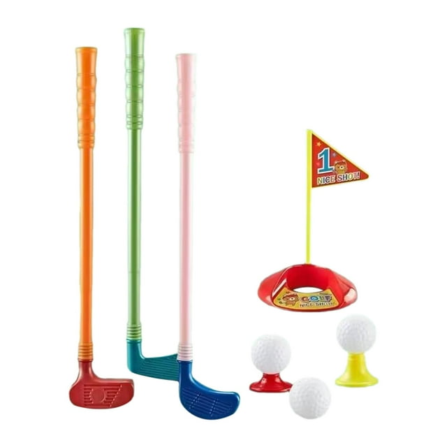 Esquirla Ensemble de Jeu Mini Golfs 10 Pcs Balles d'Entraînement et Club pour Enfants Cadeau
