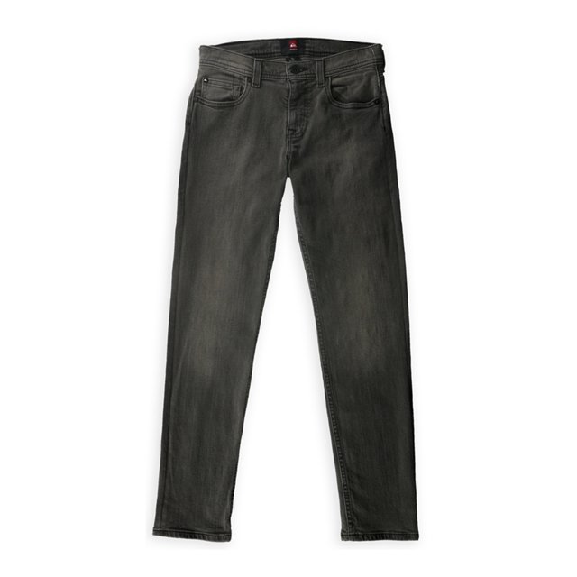 Quiksilver Boys Distortion Slim Straight Leg Jeans, Gris, 29 Quiksilver Corte ajustado, pierna recta.