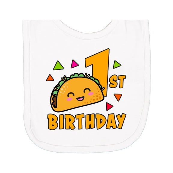 Inktastic 1st Birthday with Taco and Confetti Newborn Bib