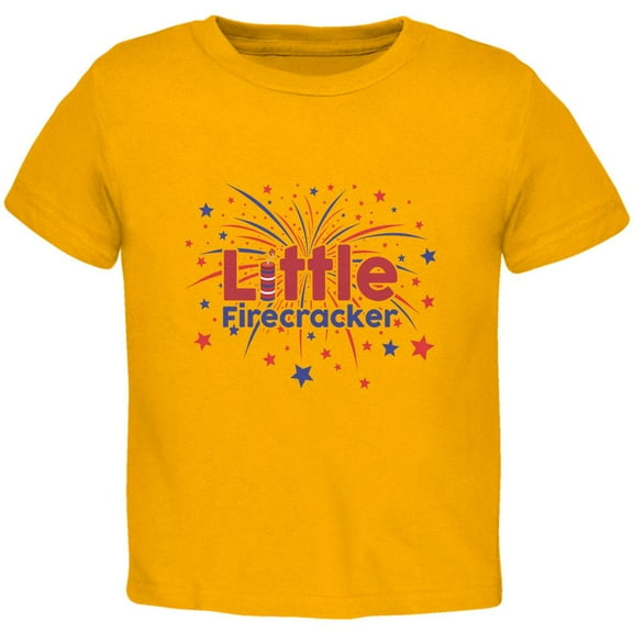 4th Of July Little Firecracker Gold Toddler T-Shirt - 3T