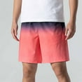 thumbnail image 3 of safuny Men's Running Shorts Sweat Gym Shorts Elastic Waist Drawstring Pants Summer Beach Gradian Color Workout Causal Zipper Pockets Hot Pink M, 3 of 5