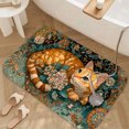 thumbnail image 3 of 1pc Orange Cat Among Flowers Absorbent Non-Slip Bathroom Thickened Flannel Rug Decor,Soft,Quick Drying,Suitable For Indoor/outdoor Use,Bathrooms,Bedrooms,Kitchens,Terrace,Laundry Rooms,16"x24", 3 of 9