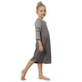 thumbnail image 5 of WBQ Womens Girl Nightgown Crew Neck Knit Long Sleepwear 3/4 Short Sleeve Soft Loungewear Gray 6-10Y, 5 of 7
