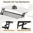 thumbnail image 4 of Aphthongs 35.4" Square Lift Top Coffee Table with LED Lights, Modern High Gloss Coffee Table with Rounded Conner & Hidden Storage, Multi-Function Coffee Table Living Room Furniture, White, 4 of 9