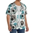 thumbnail image 2 of Goofa Watercolor Sunflower Printed Men's Casual Short-sleeved Shirt,Lightweight Breathable Button-down,Summer Casual men's top,Versatile Fashion shirt-4X-Large, 2 of 7