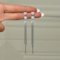 thumbnail image 3 of Sunyuer Zircon Heart Dangle Earrings Gold Tassel Earrings for Women 14K Gold Plated Hypoallergenic Trendy Jewelry Gift, 3 of 5