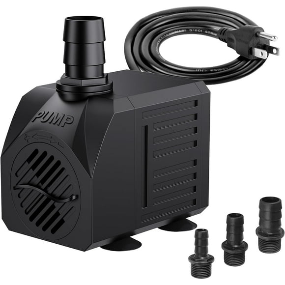 Submersible Water Fountain Pump: 550 GPH Small Pond Pump 30W Aquarium Pump for Outdoor | Backyard | Statuary | Hydroponics | Waterfall | Garden | Fish Tank | Black