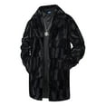 thumbnail image 2 of Txeol Men's Faux Fur Winter Coats Single Breasted Lapel Collar Jacket Fluffy Warm Long Sleeve Parka Overcoat 2025,Black,XXL, 2 of 5