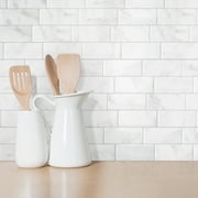 SMART TILES Peel and Stick Backsplash Tiles - 4 Sheets of 12in x 9in - 3D Adhesive Peel and Stick Tile Backsplash for Kitchen, Bathroom, Wall Tiles
