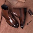 thumbnail image 3 of LSLJS Men's Ankle Boots, Men's Fashion Pointed High Tube Breathable Lace-Up Side Zipper, 3 of 4