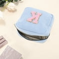 thumbnail image 3 of Unique Bargains 1 Pc Letter K Pattern Makeup Bag for Travel Blue Corduroy, 3 of 5