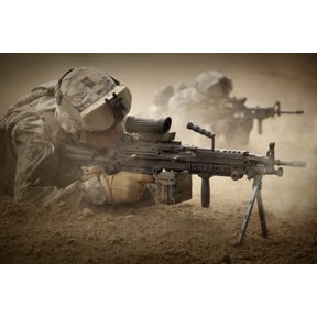 US Army Ranger in Afghanistan combat scene Canvas Art - Tom WeberStocktrek Images (35 x 24)