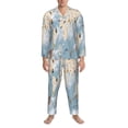 thumbnail image 4 of Kll Animals Travel World Map Sleepwear Mens Flannel Pajamas,Long Cotton Pj Set, 4 of 9