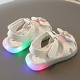 thumbnail image 4 of LNMQLPDBS Toddler First Walking Shoes Summer Outdoor Soft Flat Sole Sandals for Baby Girls with Cute Decorat Comfortable Sandals Anti-Slip Sole Toddler Shoes Lightweight Breathable Princess Shoes, 4 of 6