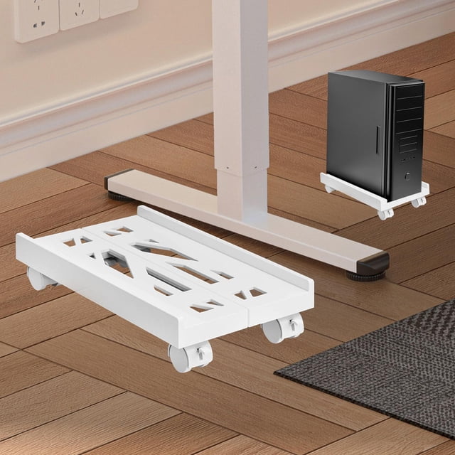 Soporte para CPU Móvil con 4 Ruedas Giratorias Blanco Hugo