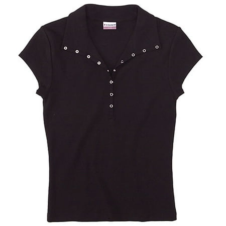 Juniors' Ribbed Snap Polo