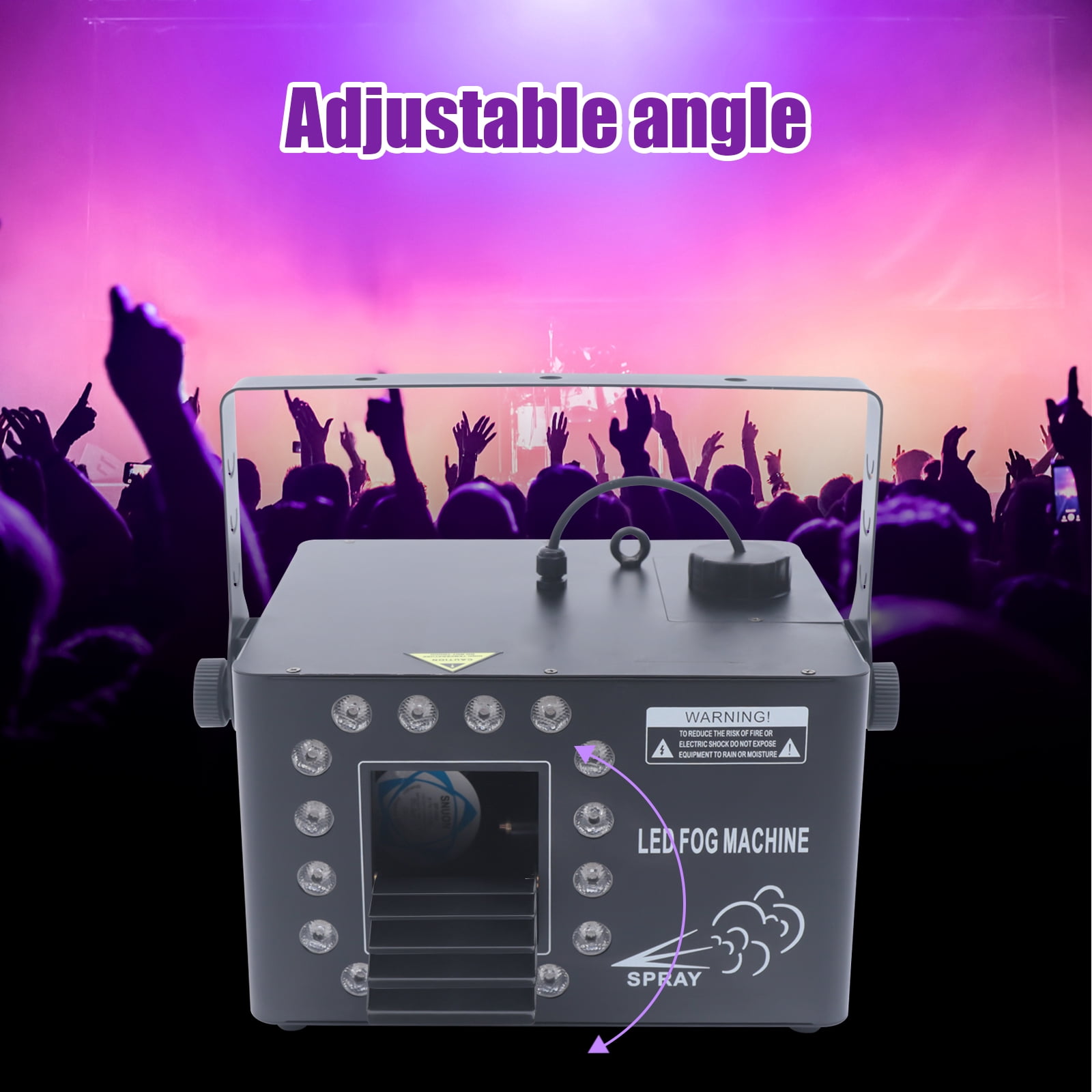 Wildnix High-Output 1500W Fog Machine with 16 LED Lights, 10000cuft/min Fog Production, Remote & DMX512 Control, 1L Oil Tank Capacity
