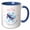 Blue/White, variant on 3drose, Alta, Utah, Usa. Woman Skier Silhouette, Blue Snowflake Gift, 15oz Mug