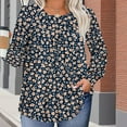 thumbnail image 4 of Women's Plus Size Tops Printed Long Sleeve Round Neck Casual Bohemian Blouses​​, 4 of 6
