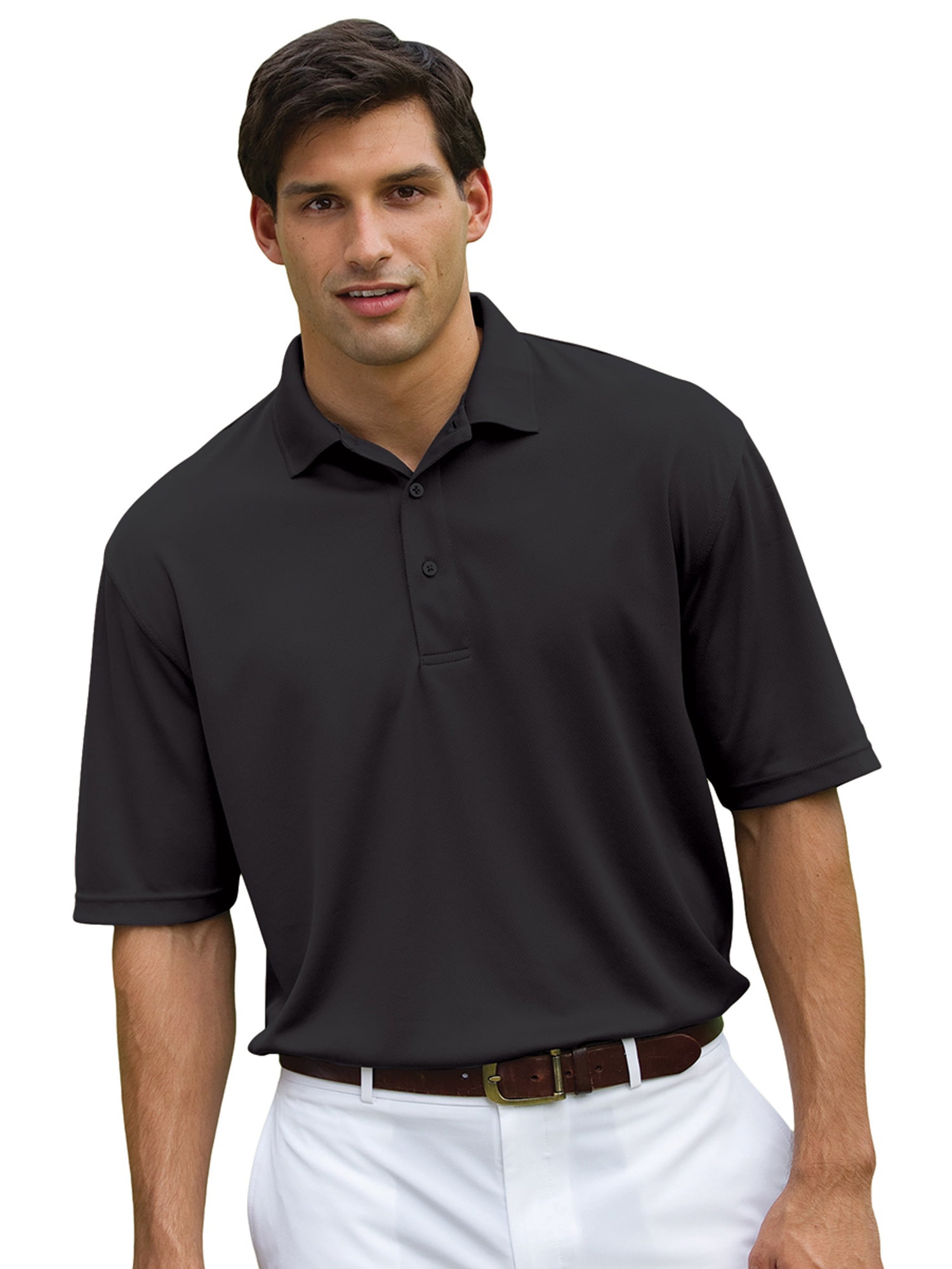 Men's Hemmed Sleeves Performance Polo Shirt - Walmart.com